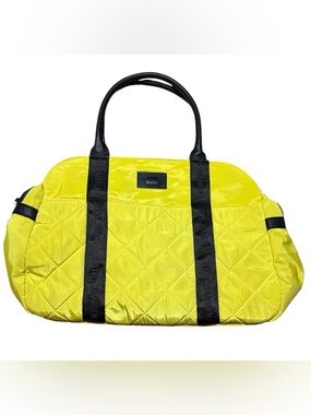 Steve Madden Neon Yellow Quilted Weekender Bag